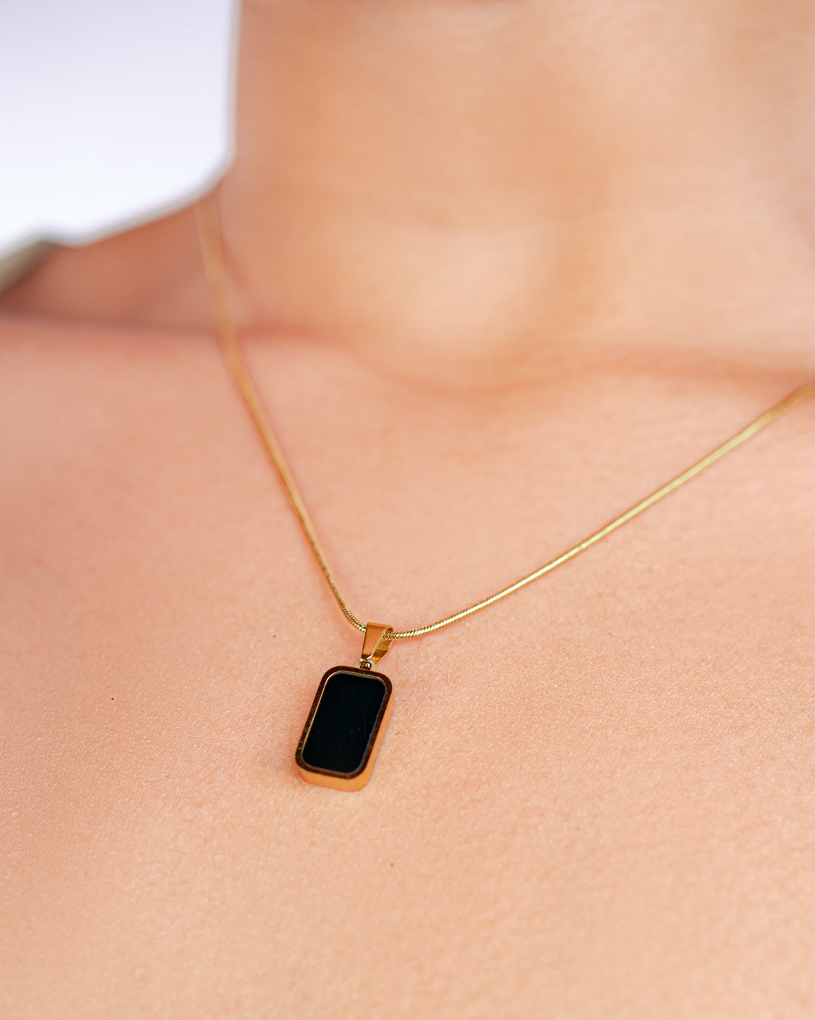 Double Sided Geo Pendant Necklace