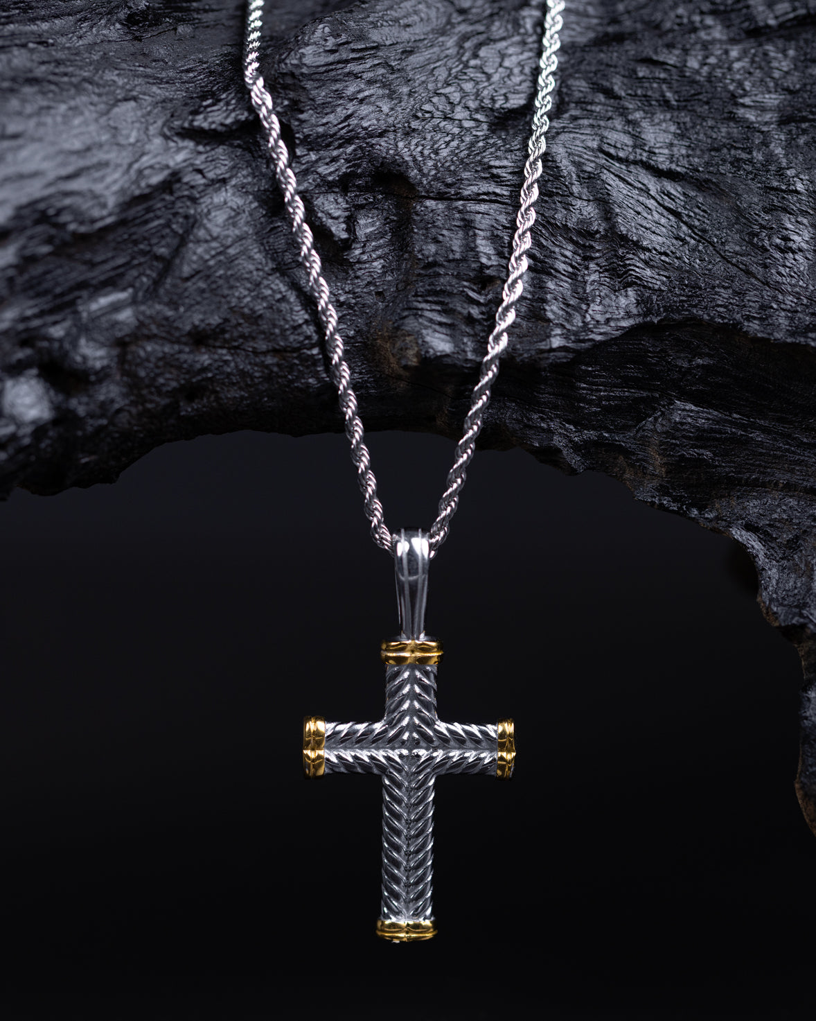 Redefined Rope Cross Necklace