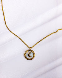White Shell Moon Necklace