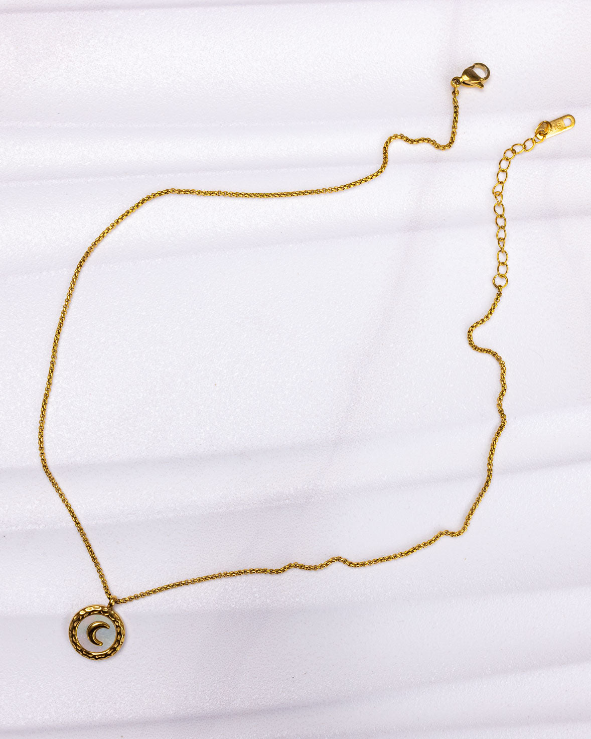 White Shell Moon Necklace