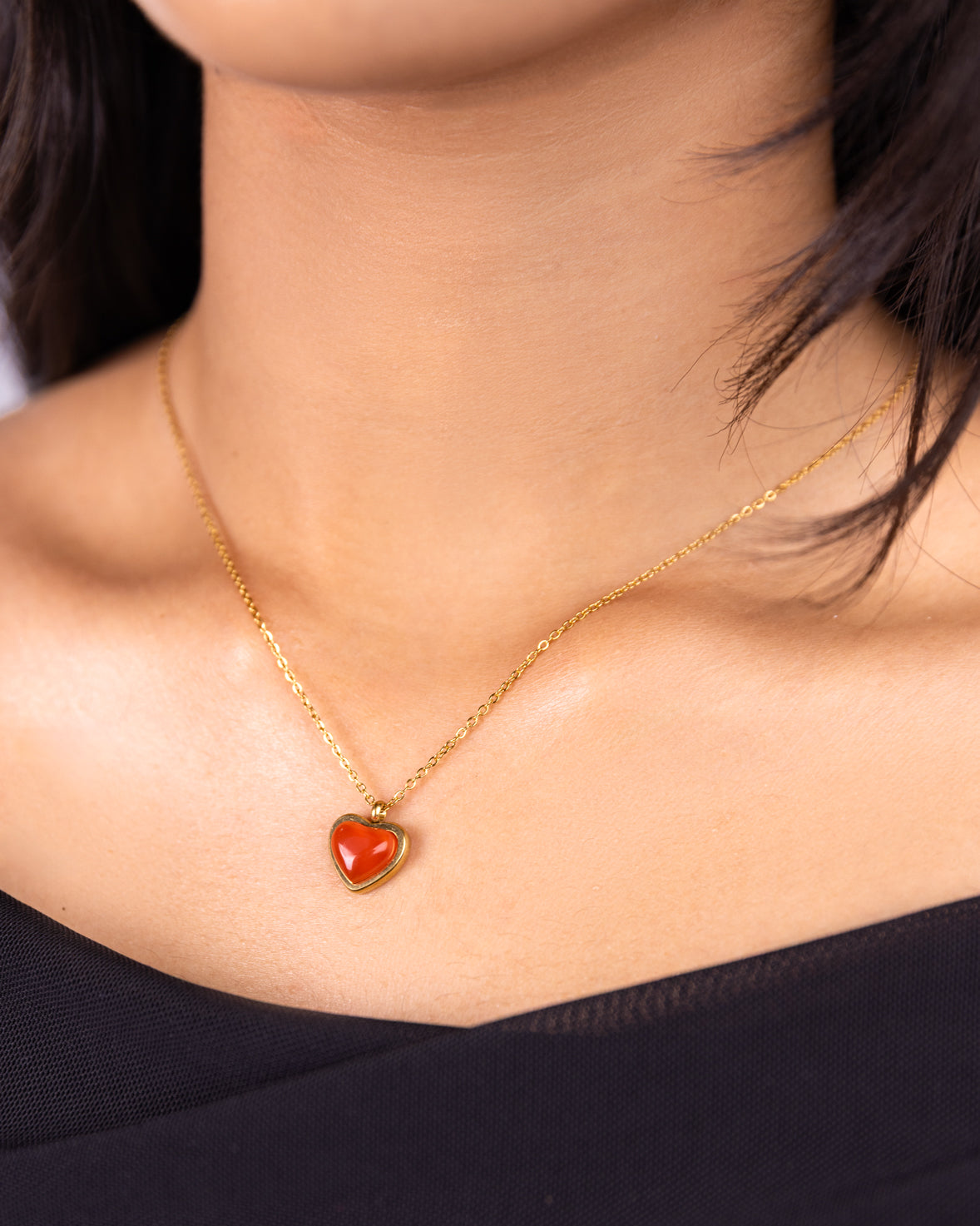 Red Heart Charm Necklace