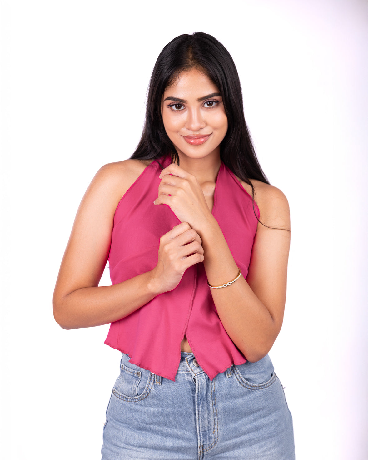 Rhinestone Infinity Love Bangle