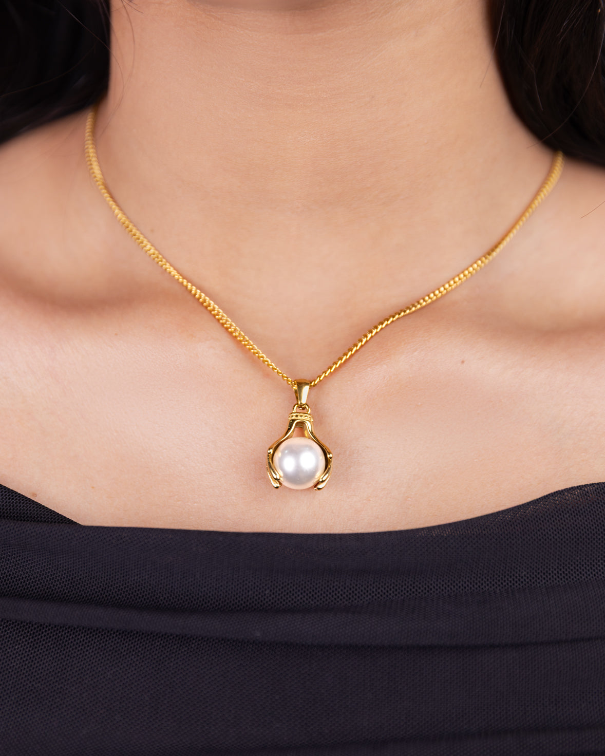Classic Pearl Charm Necklace