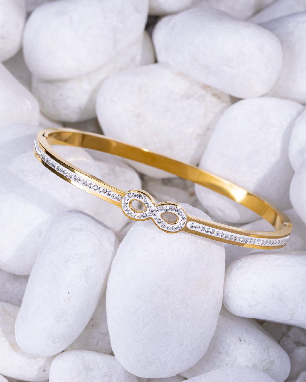 Rhinestone Infinity Love Bangle
