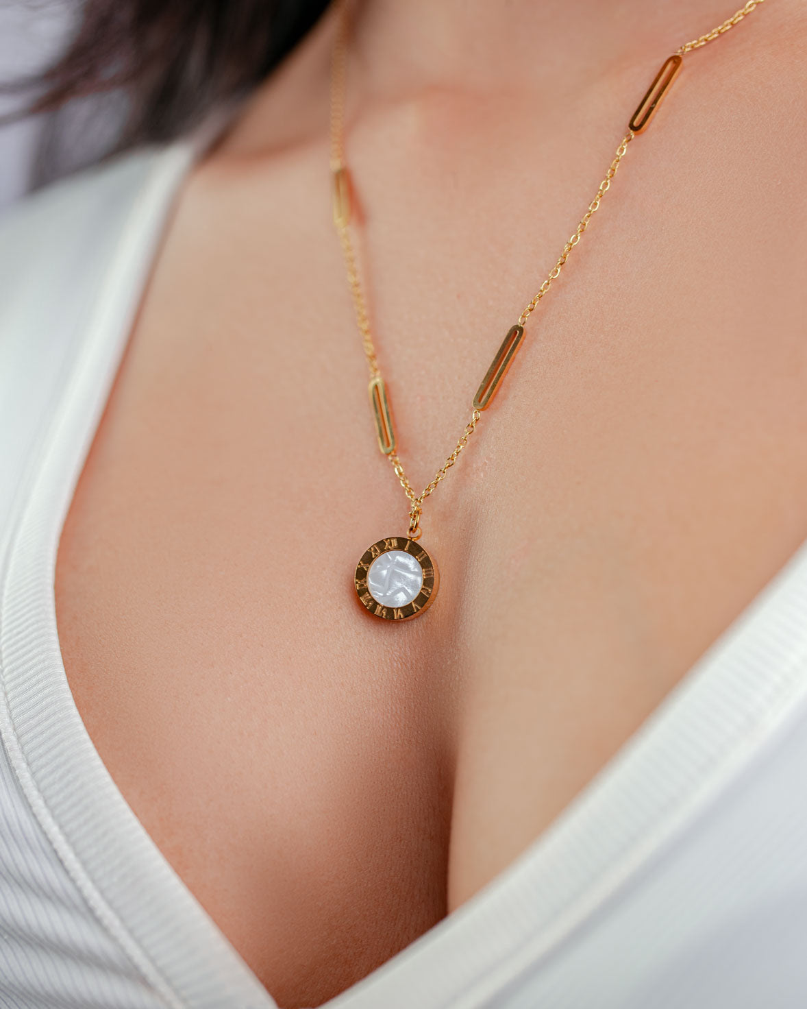 Double-Sided Roman Numeral Necklace