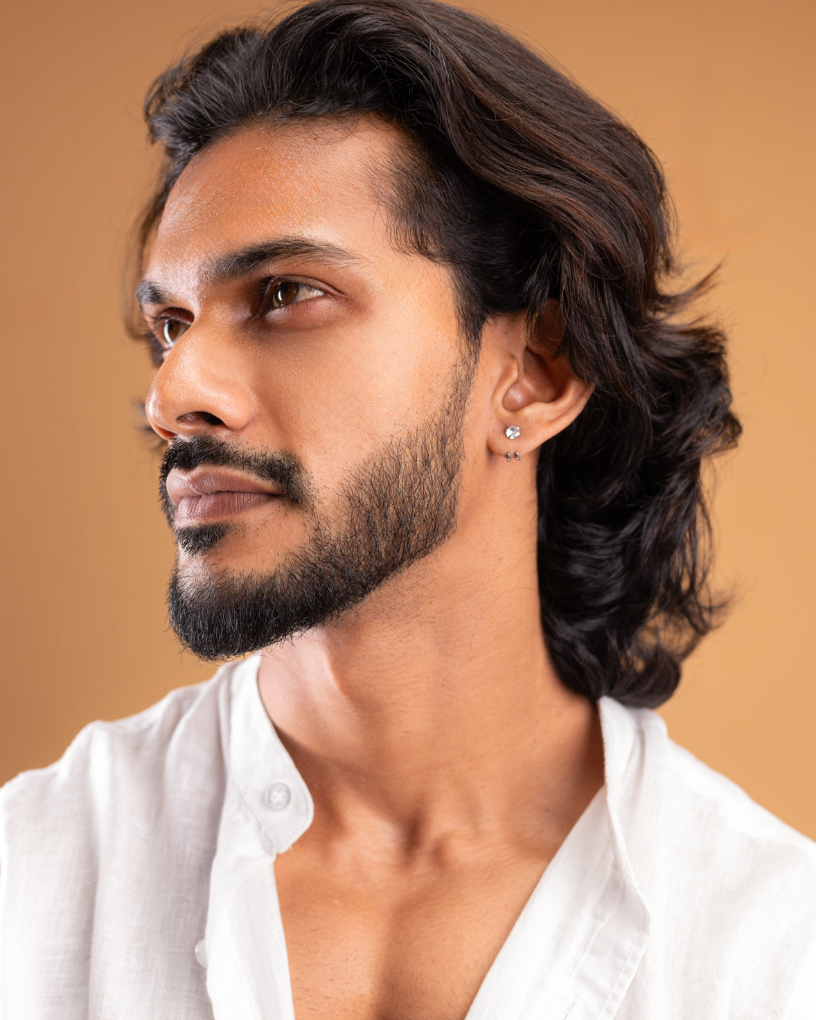 Round Zirconia Claw Earring