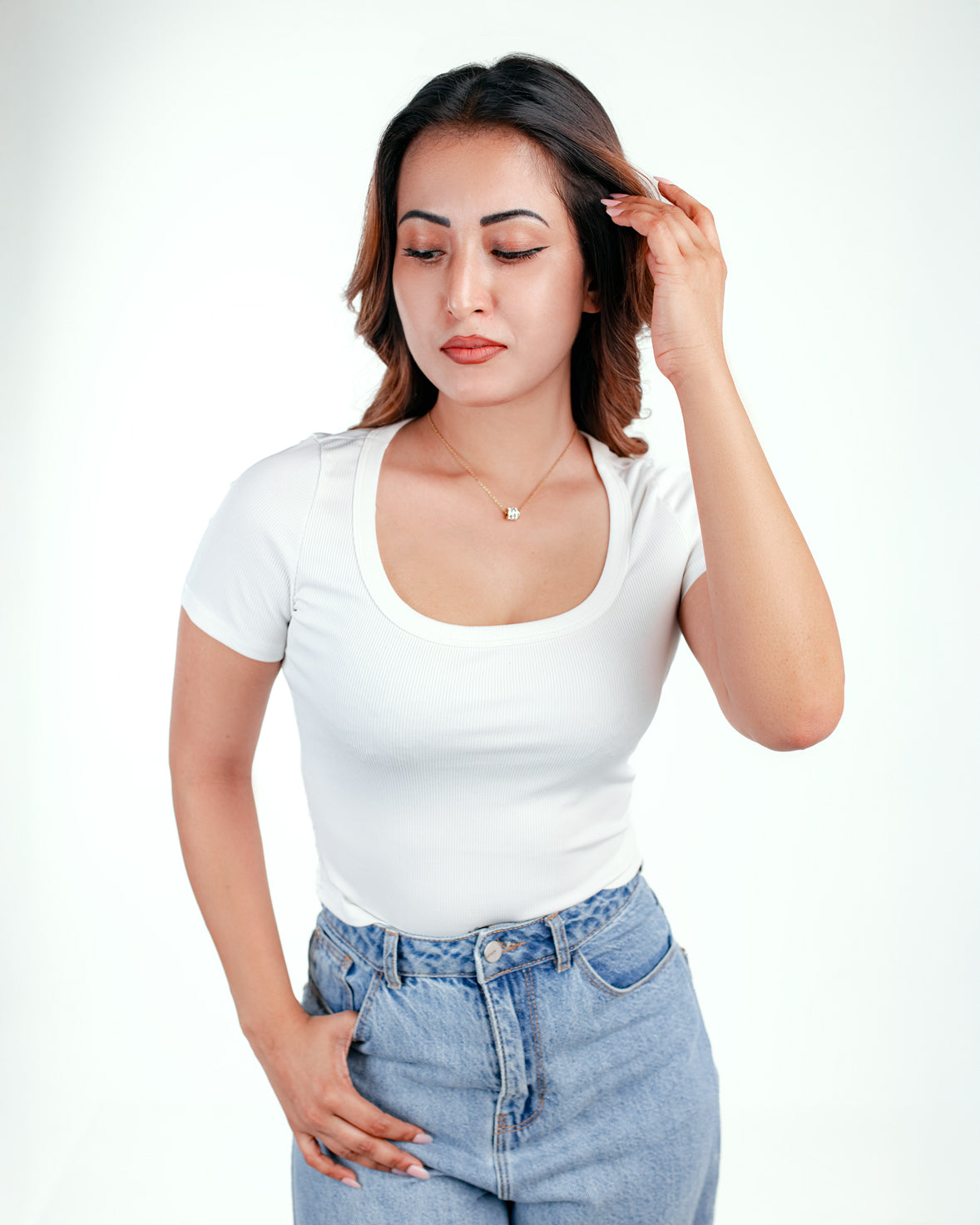 Classic Zirconia Hoop Necklace