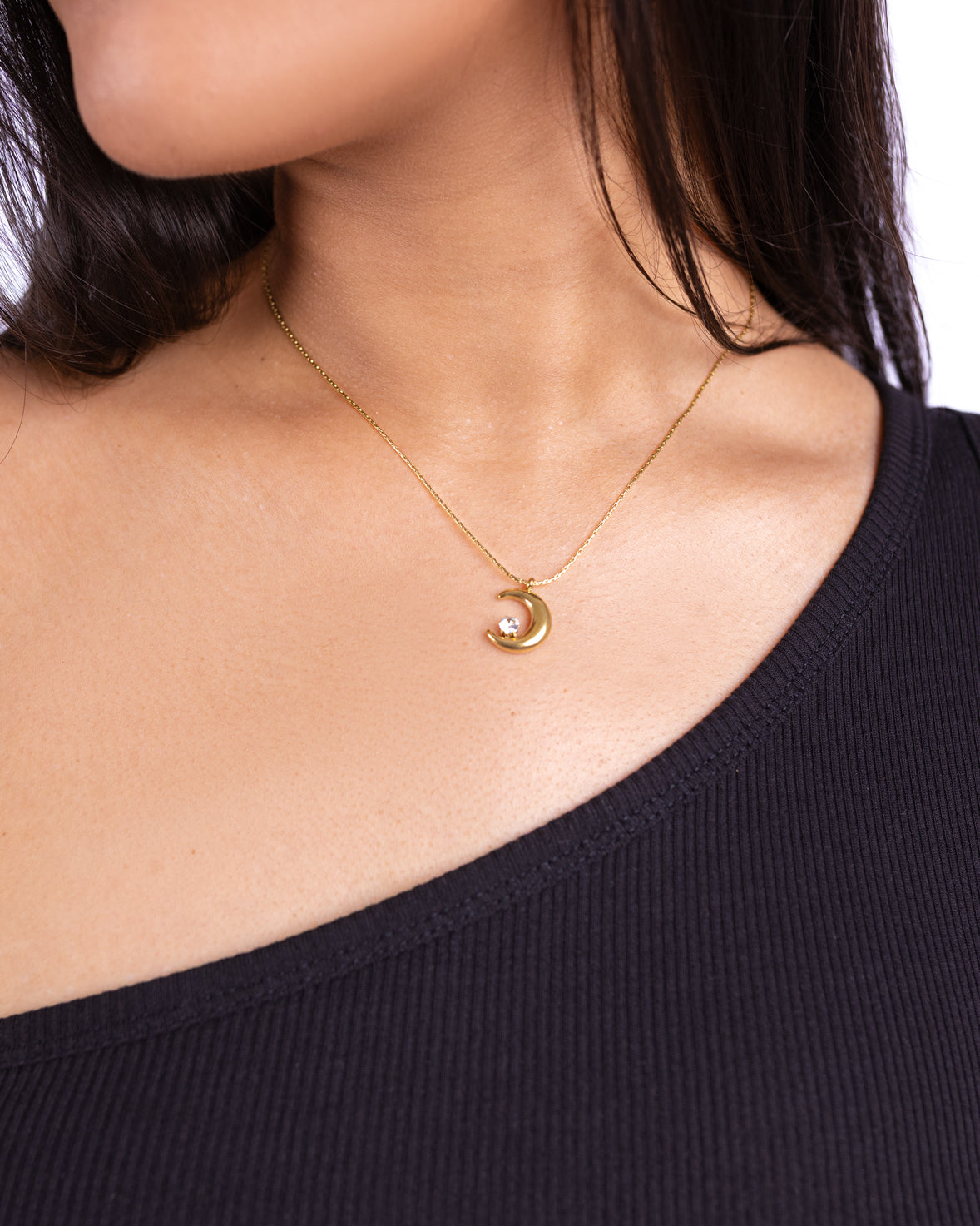 Moon Star Zirconia Necklace