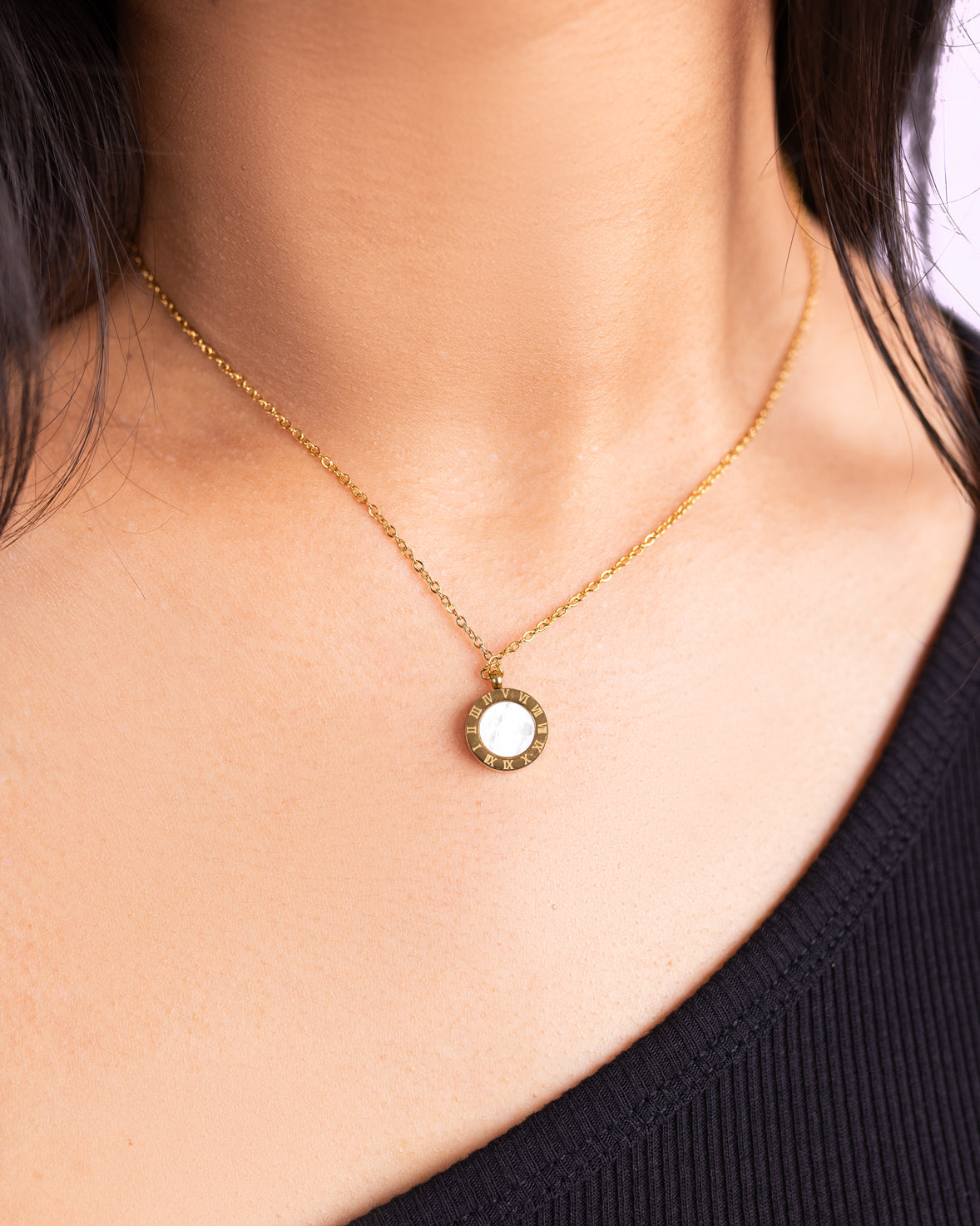 Double Sided Roman Numeral Necklace