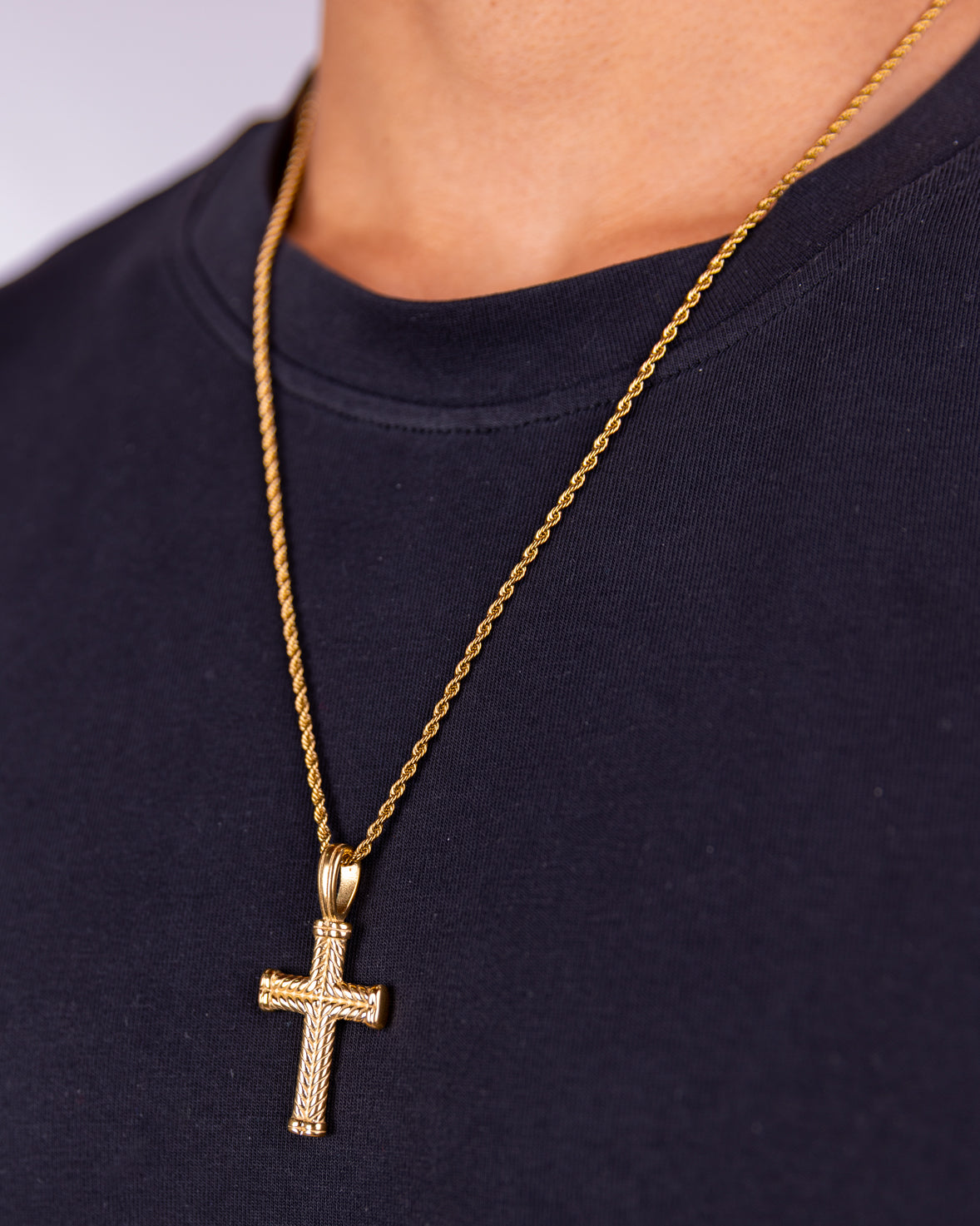 Redefined Rope Cross Necklace