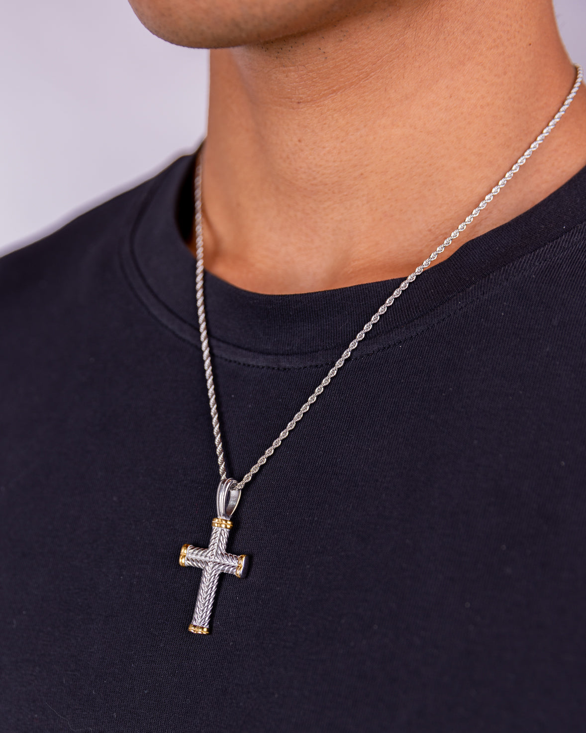 Redefined Rope Cross Necklace