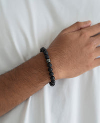 Lava Stone Bead Men Bracelet