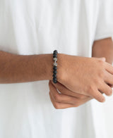 Black Bead Dumbbell Bracelet