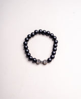 Black Bead Dumbbell Bracelet