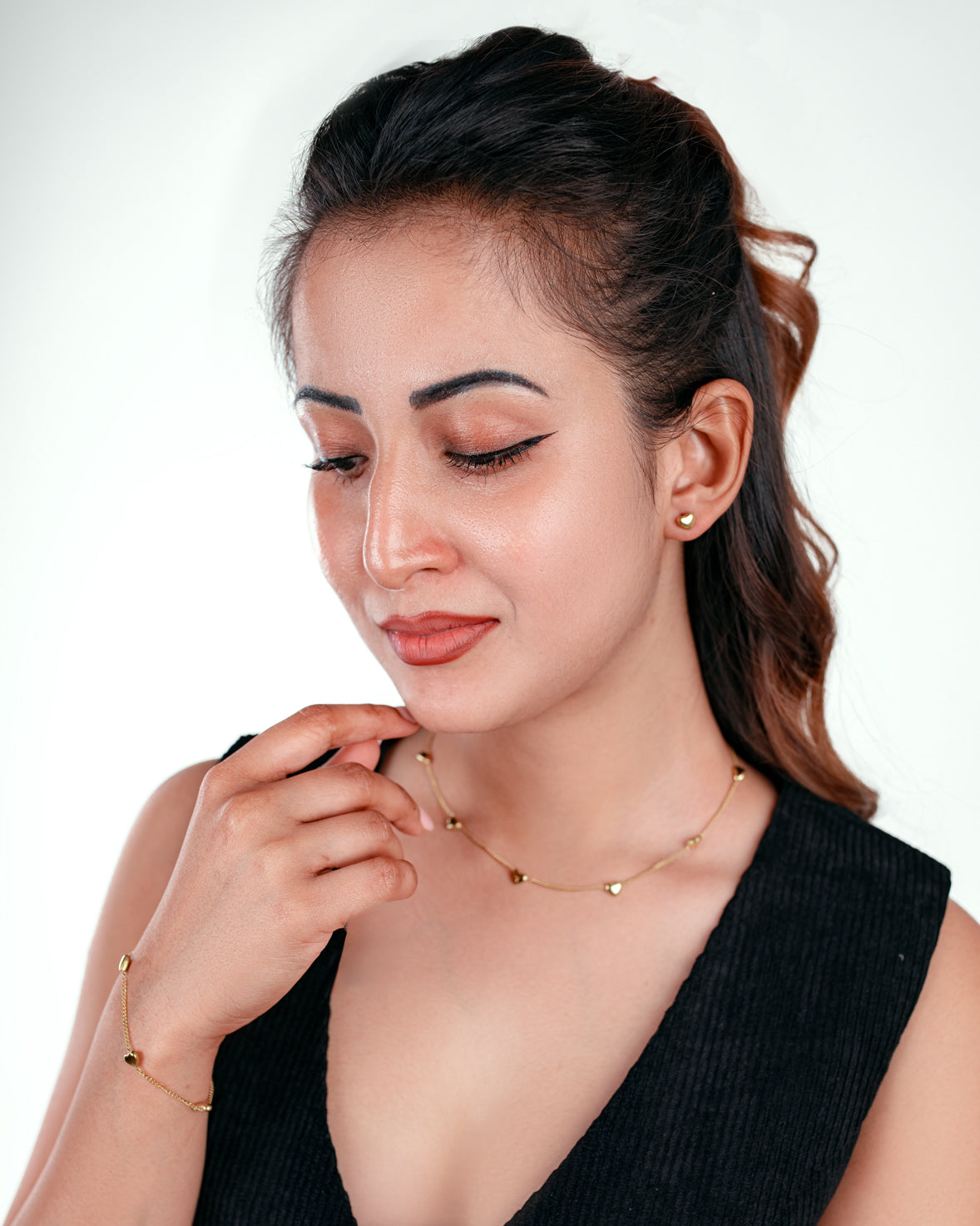Classic Heart Charm Jewellry Set