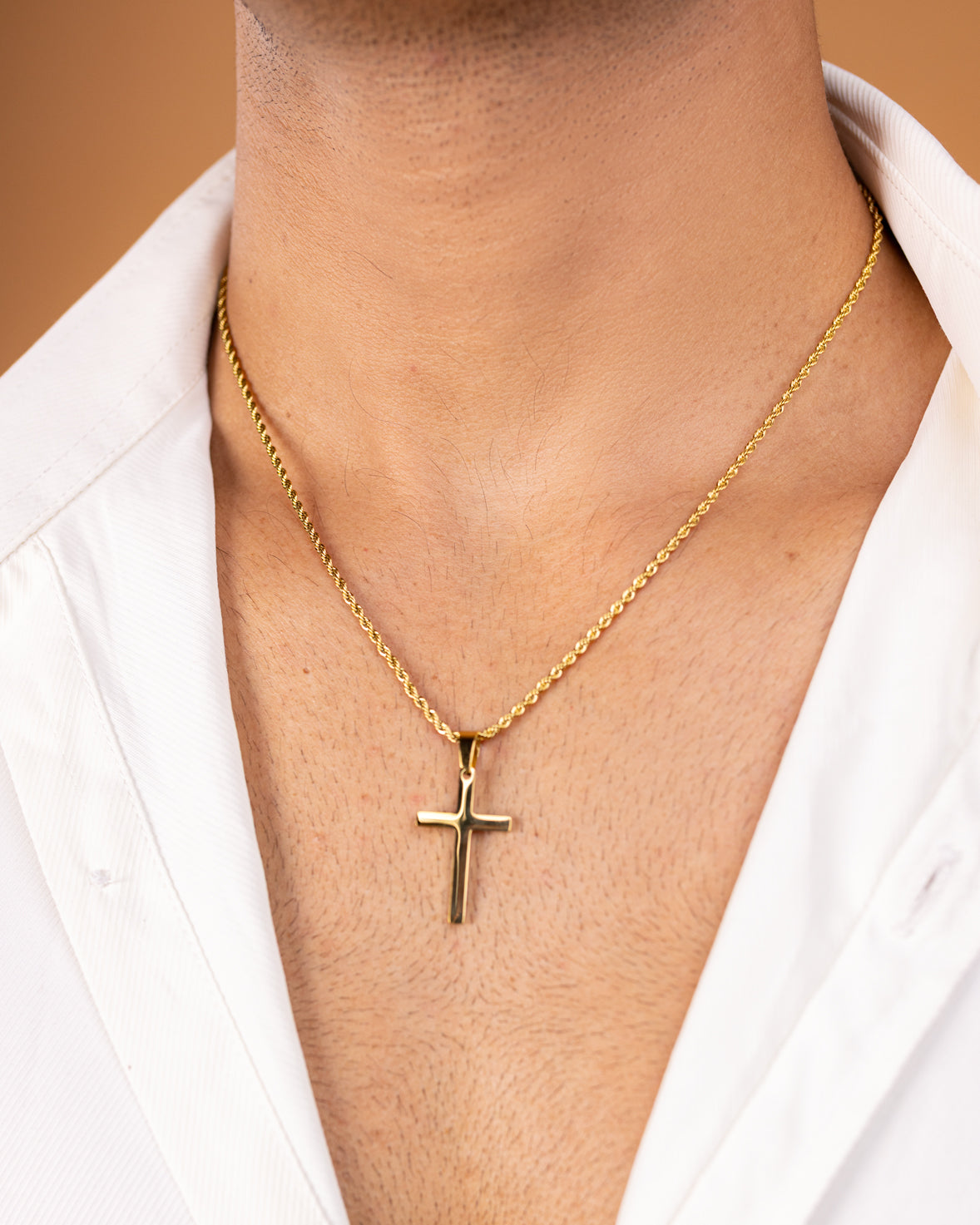 Rope Cross Pendant Necklace