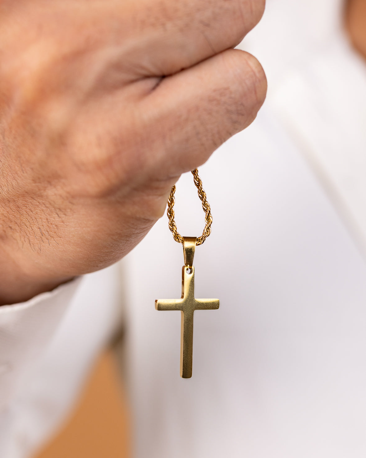 Rope Cross Pendant Necklace