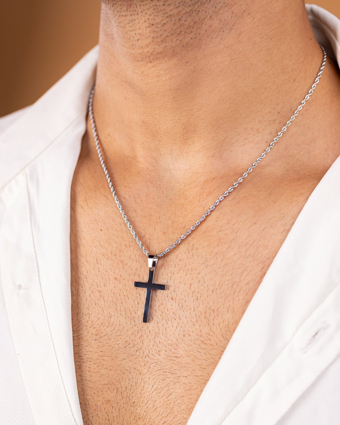 Rope Cross Pendant Necklace