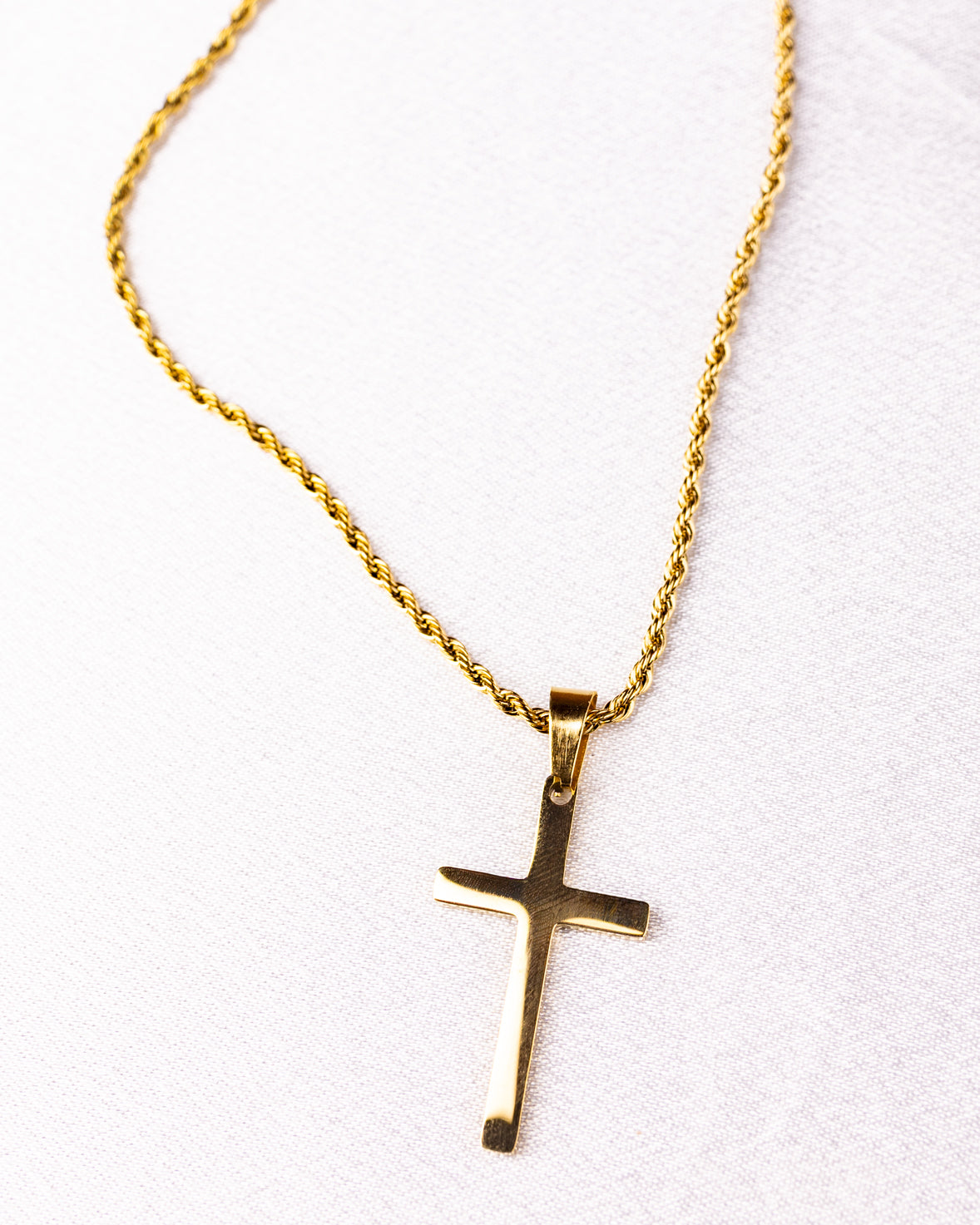 Rope Cross Pendant Necklace
