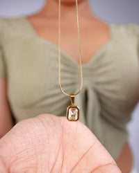 Minimalistic White Stone Necklace