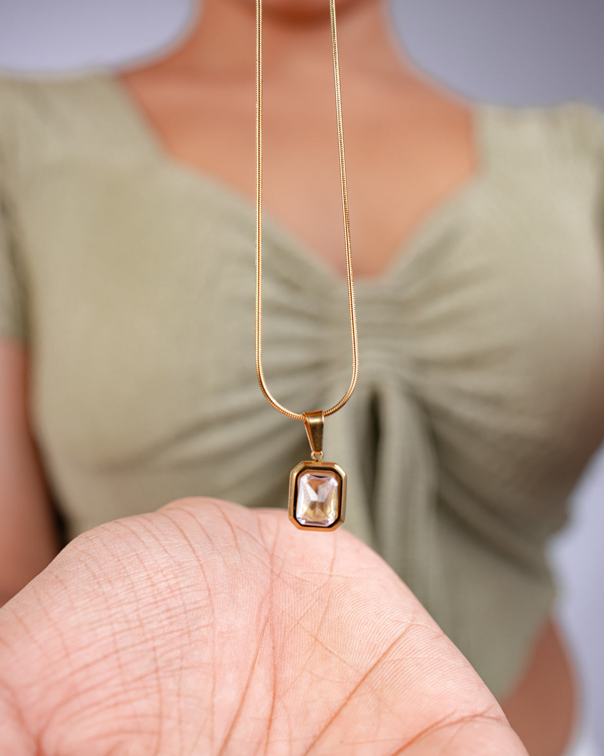 Minimalistic White Stone Necklace