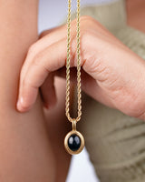 Black Pendant Rope Necklace