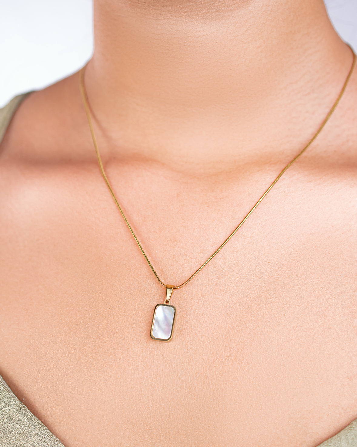 Double Sided Geo Pendant Necklace