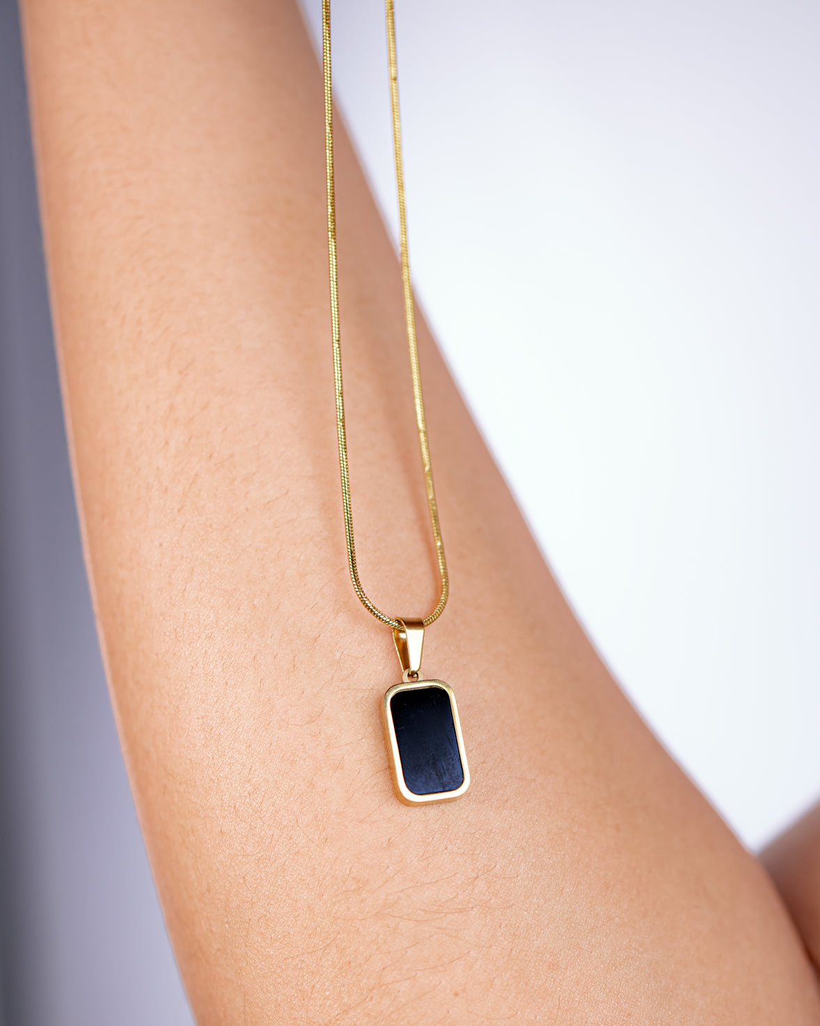 Double Sided Geo Pendant Necklace