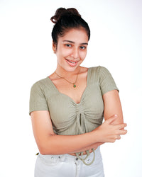 Green Water Drop Pendant Necklace