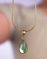 Green Water Drop Pendant Necklace