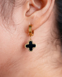 4 Leaf Clover Hoop Earrings