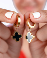 4 Leaf Clover Hoop Earrings