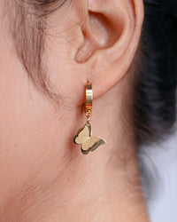Butterfly Charm Hoop Earrings