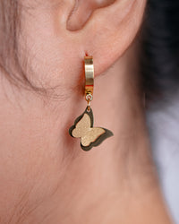 Butterfly Charm Hoop Earrings