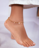 Cubic Star Charm Anklet