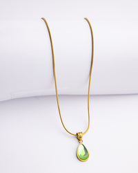 Green Water Drop Pendant Necklace