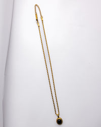 Black Pendant Rope Necklace