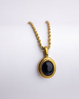 Black Pendant Rope Necklace