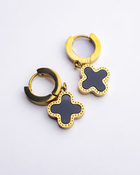 4 Leaf Clover Hoop Earrings