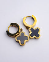 4 Leaf Clover Hoop Earrings