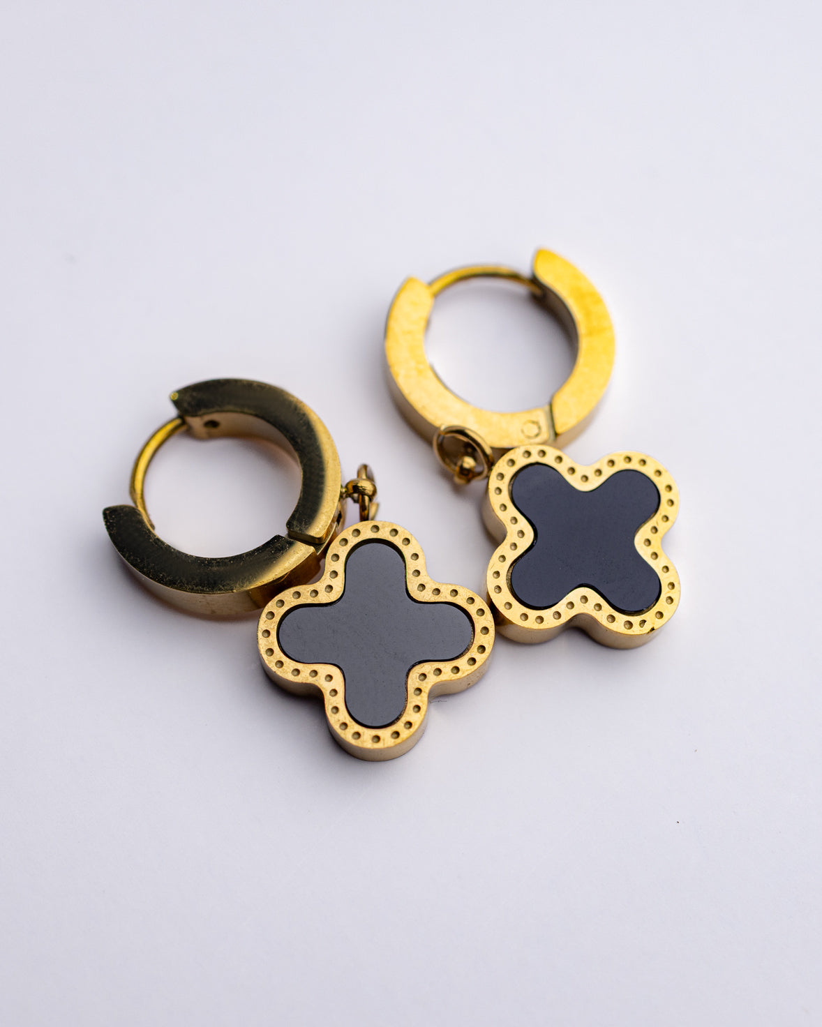 4 Leaf Clover Hoop Earrings