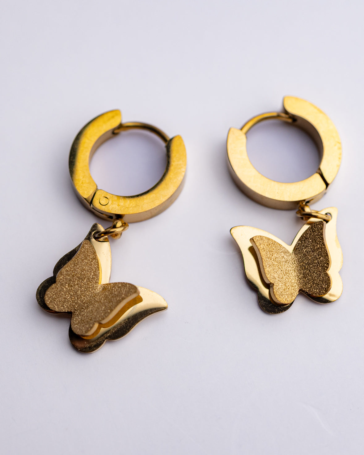 Butterfly Charm Hoop Earrings