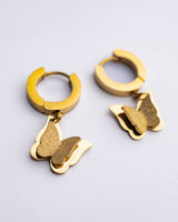 Butterfly Charm Hoop Earrings