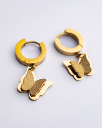 Butterfly Charm Hoop Earrings
