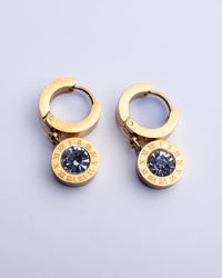 Cubic Roman Hoop Earrings