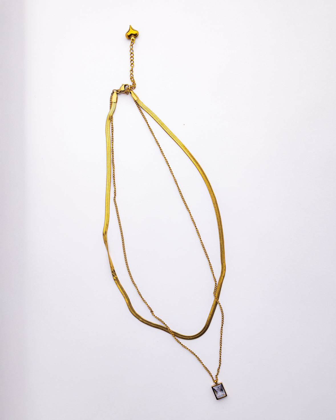Double Layered Cubic Necklace