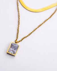 Double Layered Cubic Necklace