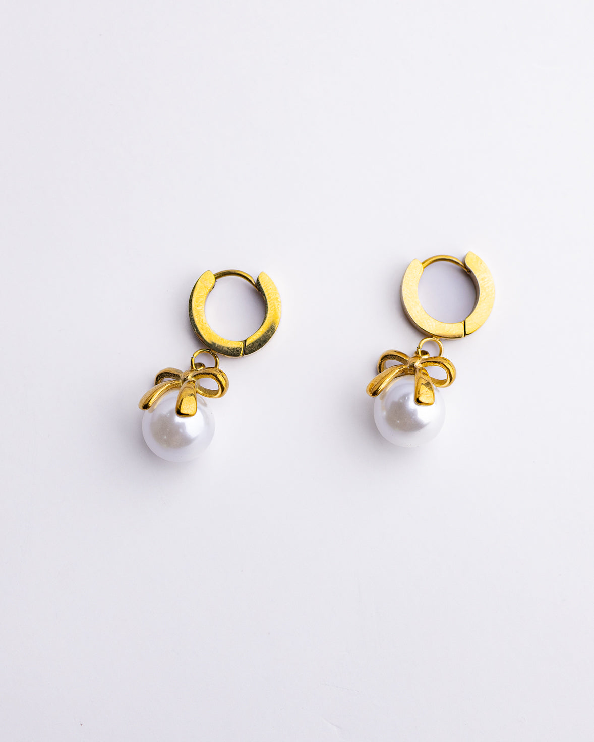 Pearl Charm Hoop Earrings