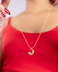 Moon Star Zirconia Necklace