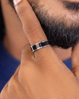 Men's Silvery Black Ring